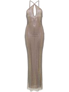 The New Arrivals Ilkyaz Ozel robe longue Lynn à effet iridescent - Marron