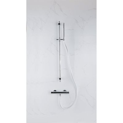 Fortifura Calvi douchekraan met glijstangset met staafhanddouche, gladde doucheslang chroom SW767487/SW496810/SW767378/SW377816