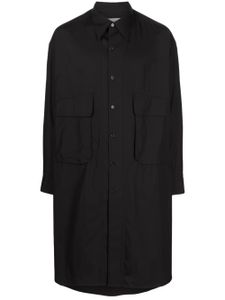 Yohji Yamamoto chemise à ourlet plus long au dos - Noir