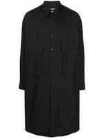 Yohji Yamamoto chemise à ourlet plus long au dos - Noir