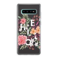Hello in flowers: Samsung Galaxy S10 Plus Transparant Hoesje