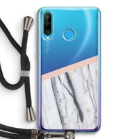 A touch of peach: Huawei P30 Lite Transparant Hoesje met koord