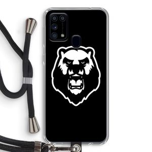 Angry Bear (black): Samsung Galaxy M31 Transparant Hoesje met koord