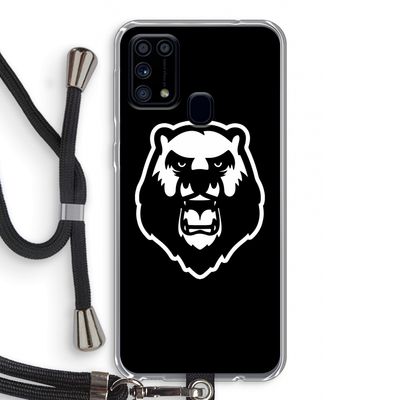 Angry Bear (black): Samsung Galaxy M31 Transparant Hoesje met koord