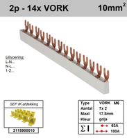 SEP Verdeelkam 2f Vork 14p 18mm M6 grijs F02014G06