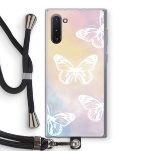 White butterfly: Samsung Galaxy Note 10 Transparant Hoesje met koord
