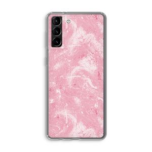 Abstract Painting Pink: Samsung Galaxy S21 Plus Transparant Hoesje