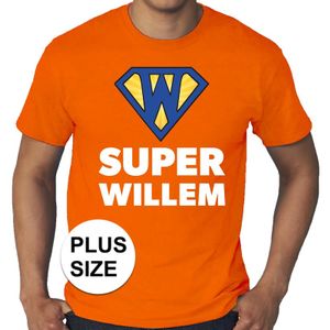 Grote maten Koningsdag Super Willem shirt oranje heren 4XL  -