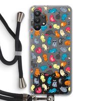 Kleurrijke katten: Samsung Galaxy A32 5G Transparant Hoesje met koord