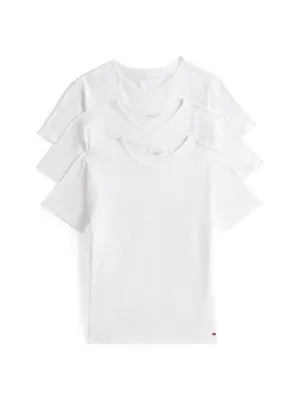 Tommy Hilfiger 3-pak Heren Katoenen T-Shirt V-hals - Basic ondershirts korte mouw - Ronde hals - Copy