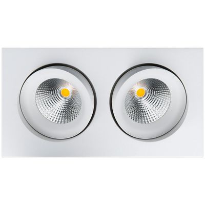 LED inbouwspot 2x 6W 2700K wit draai en kantelbaar vierkant SG 902231