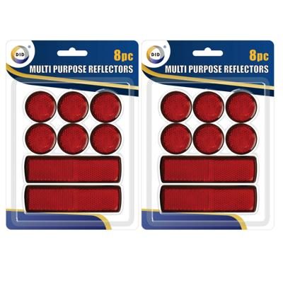 DID Reflectoren - 24x - rood - kunststof - zelfklevend fietsreflector