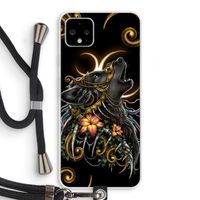 Huilende Wolf: Pixel 4 XL Transparant Hoesje met koord