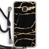 Gouden marmer: Samsung Galaxy A3 (2016) Transparant Hoesje met koord