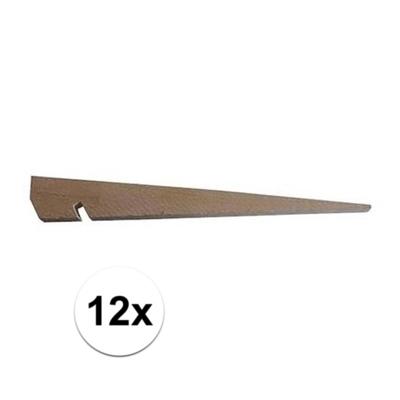 Grote houten tentharingen - 12x stuks - 40 cm - bruin - outdoor/camping