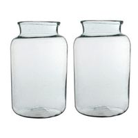 2x Cilinder vaas / bloemenvaas transparant glas 40 x 23 cm