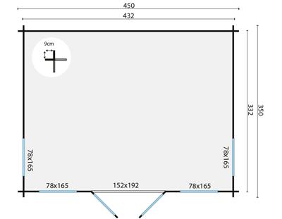 Blokhut - Tuinhuis Arne | 28 mm | vuren Red Class Wood geïmpregneerd