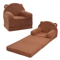 VEVOR kinderbank kinderbank kinderfauteuil opvouwbaar bruin 114x50x36cm kindermeubel