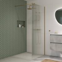 Saqu Modulo inloopdouche incl. antikalk 100x210cm geribbeld glas geborsteld messing