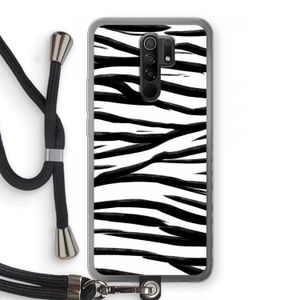 Zebra pattern: Xiaomi Redmi 9 Transparant Hoesje met koord