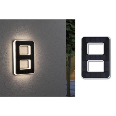 Paulmann 79849 4000870798492 Huisnummerlamp op zonne-energie Energielabel: G (A - G) 0.20 W Warmwit Zwart