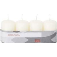 Cilinderkaarsen/stompkaarsen - set 16x - ivoorwit - 5 x 8 cm - 18 branduren