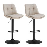 Verstelbare barkrukken met rugleuning en comfortabele voetsteun, Crèmewit