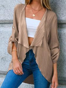 Plain Casual Shawl Collar Loose Jacket