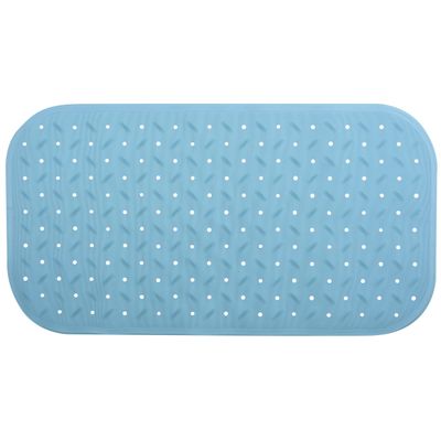 Douche/bad anti-slip mat badkamer - rubber - turquoise - 36 x 76 cm - rechthoek