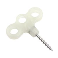 Outdoor 3-holed lichtgevende schroefdraad tent Peg Camping deck RVS haak veiligheid wind Noctilucent snoer touw bevestiger