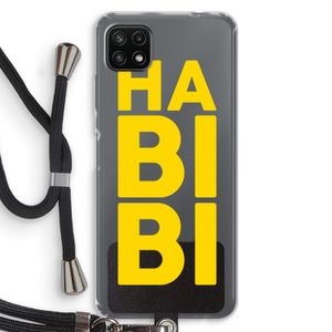 Habibi Blue: Samsung Galaxy A22 5G Transparant Hoesje met koord
