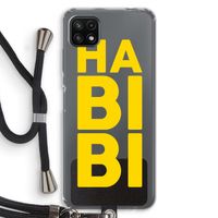 Habibi Blue: Samsung Galaxy A22 5G Transparant Hoesje met koord