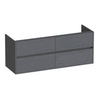 Brauer Adore - Onderkast - 140 cm - met 4 Softclose Lades Greeploos en 2 Sifon Uitsparingen - Timber Grey