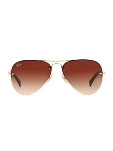 Ray-Ban lunettes de soleil bicolore à monture aviateur - Marron