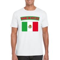 Mexico supporters t-shirt - met vlag print - wit - voor heren - landen - kleding