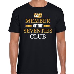 Member of the seventies club verjaardag cadeau t-shirt 70 jaar zwart voor heren