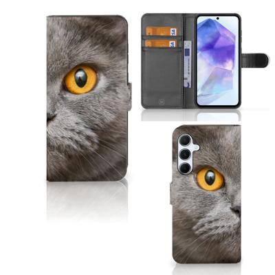 Telefoonhoesje | Met pasjeshouder | Samsung Galaxy A55 Britse Korthaar