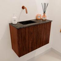 Toiletmeubel Mondiaz Joya Dlux | 60 cm | Meubelkleur Ruby | Faye wastafel Lava Wasbak Links | Zonder kraangat(en) Toiletmeubel Mondiaz Joya Dlux | 60 cm | Meubelkleur Ruby | Faye wastafel Lava Wasbak Links | Zonder kraangat(en)