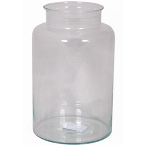 Glazen melkbus vaas/vazen 9 liter smalle hals 19 x 30 cm   -