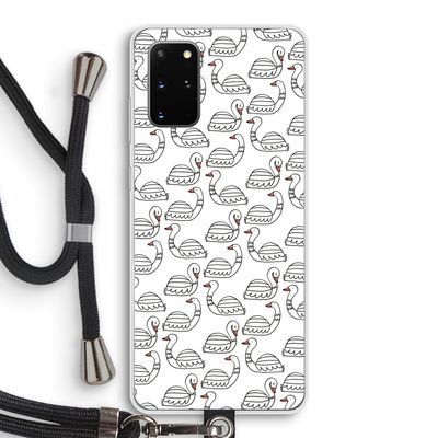 Zwanen: Samsung Galaxy S20 Plus Transparant Hoesje met koord