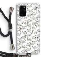 Zwanen: Samsung Galaxy S20 Plus Transparant Hoesje met koord