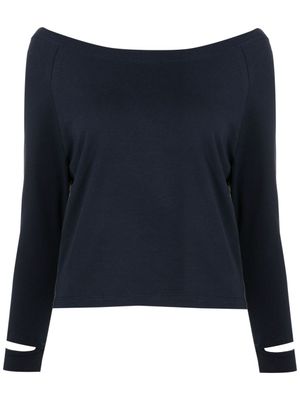 Gloria Coelho t-shirt longues manches à encolure bateau - Bleu