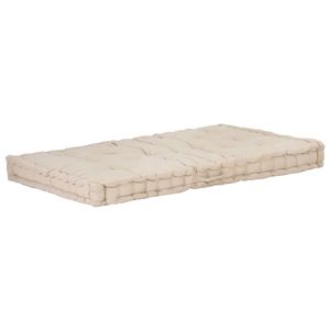 VidaXL Palletvloerkussen 120x80x10 cm katoen beige