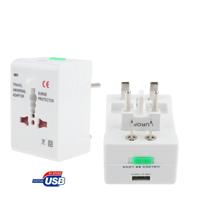 Universele U.S. / EU / AU / UK Travel AC adapter stekker met USB oplader Socket(White)