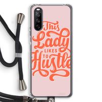 Hustle Lady: Sony Sony Xperia 10 III Transparant Hoesje met koord Hustle Lady: Sony Sony Xperia 10 III Transparant Hoesje met koord
