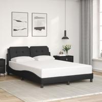 Bedframe met hoofdeind kunstleer zwart 140x190 cm