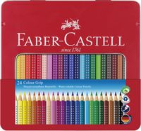 Faber Castell FC-112423 Kleurpotlood Faber-Castell GRIP Metalen Etui A 24 Stuks