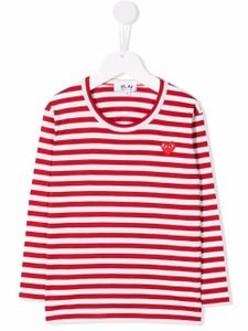 Comme Des Garçons Play Kids t-shirt rayé à manches longues - Rouge