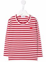 Comme Des Garçons Play Kids t-shirt rayé à manches longues - Rouge - thumbnail