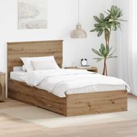 Bedframe met hoofdeinde Artisan Eiken 100 x 200 cm Bewerkt hout